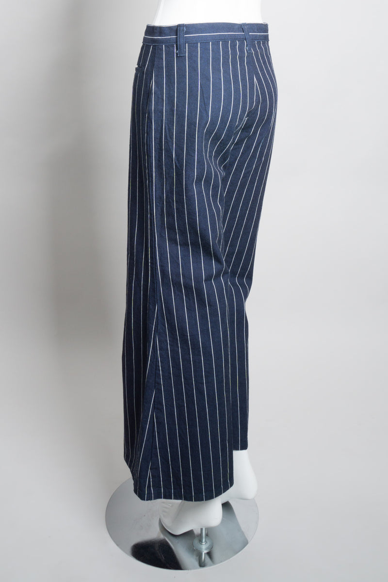 Comme Des Garçons Pinstripe Wide Leg Flare Jeans