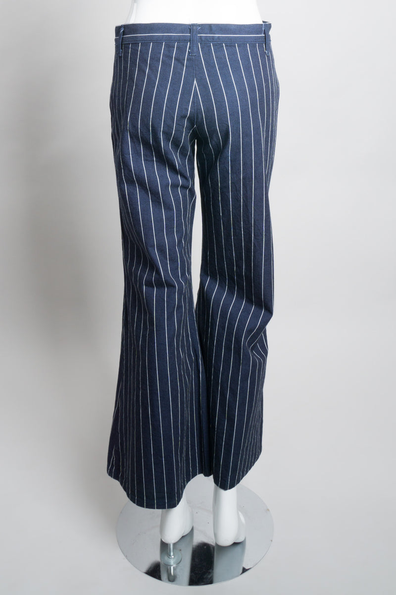 Comme Des Garçons Pinstripe Wide Leg Flare Jeans