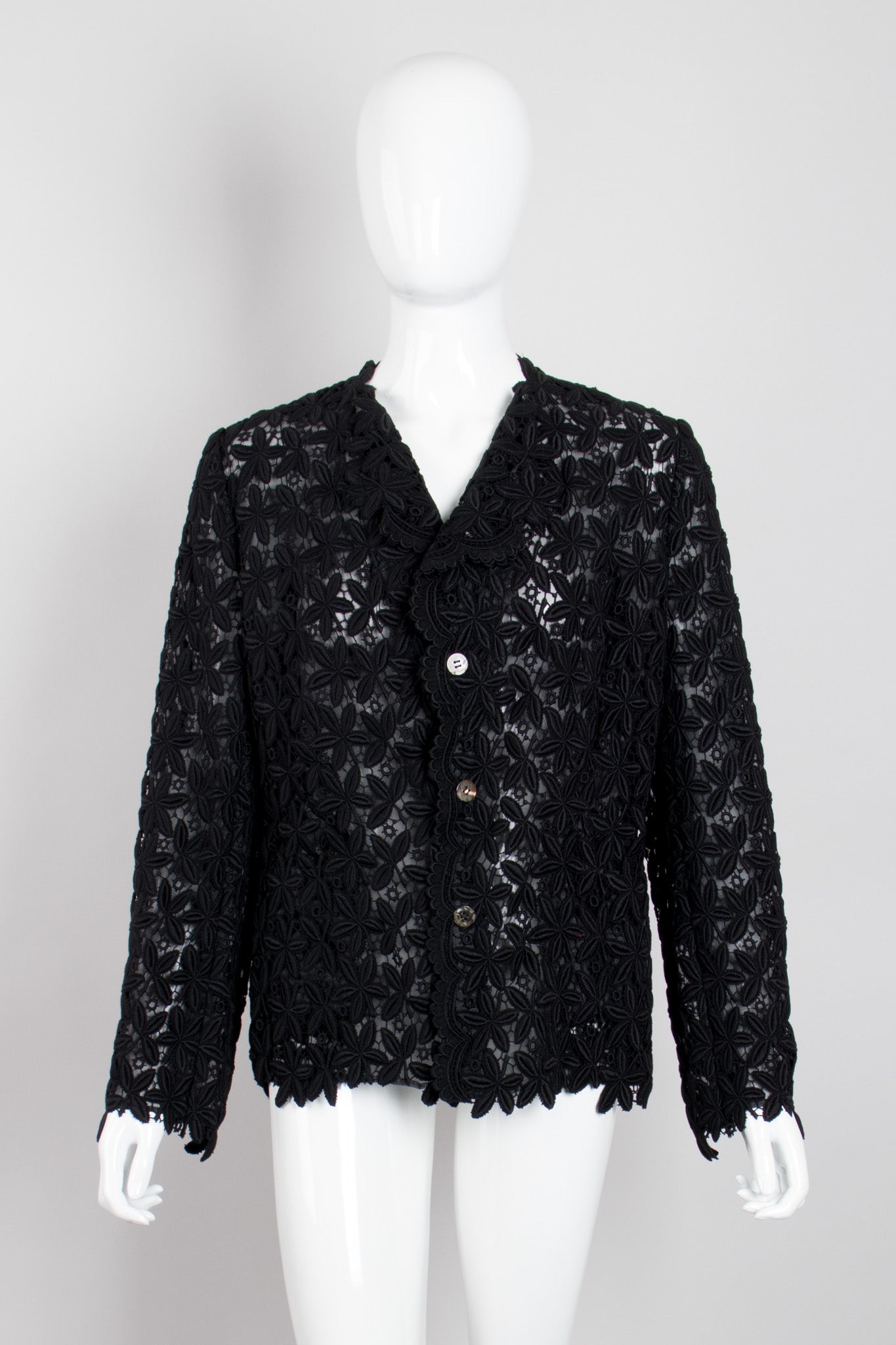 Comme des Garçons Floral Crochet Lace Mesh Jacket Cardigan