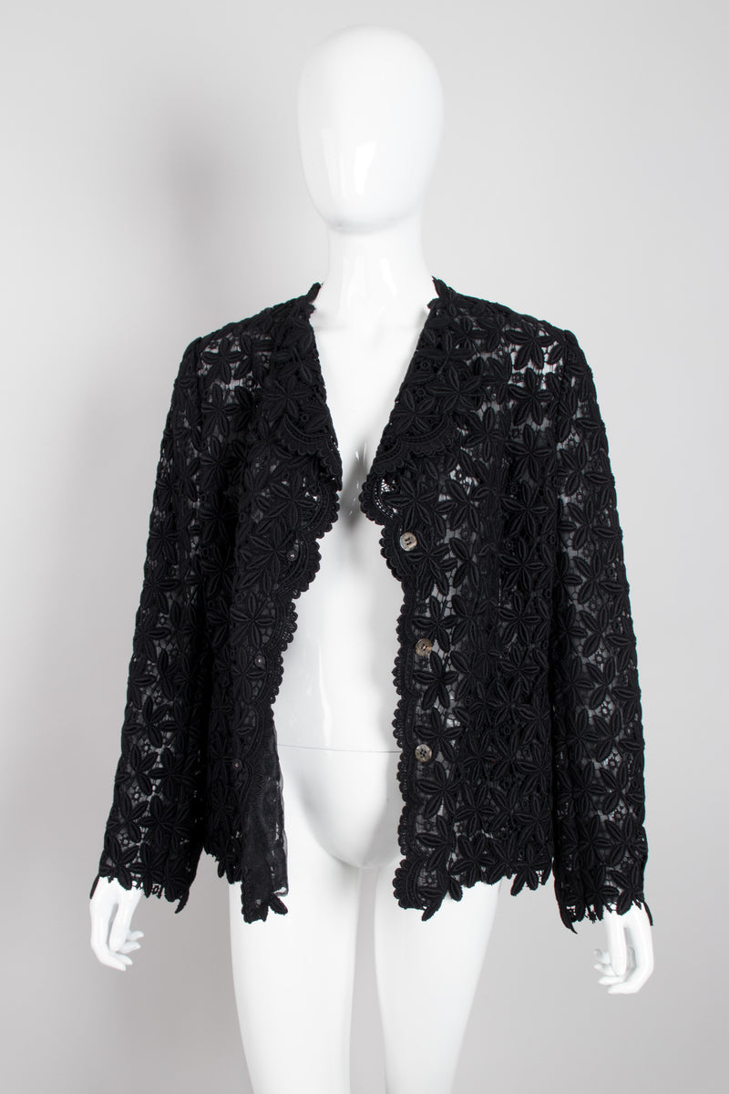 Comme des Garçons Floral Crochet Lace Mesh Jacket Cardigan