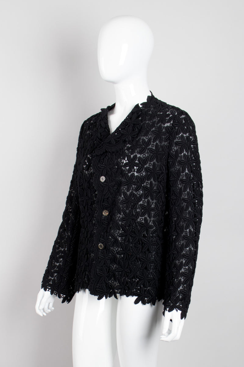 Comme des Garçons Floral Crochet Lace Mesh Jacket Cardigan