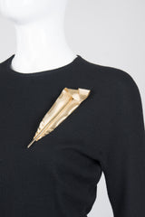 Napier Golden Quill Brooch Pin