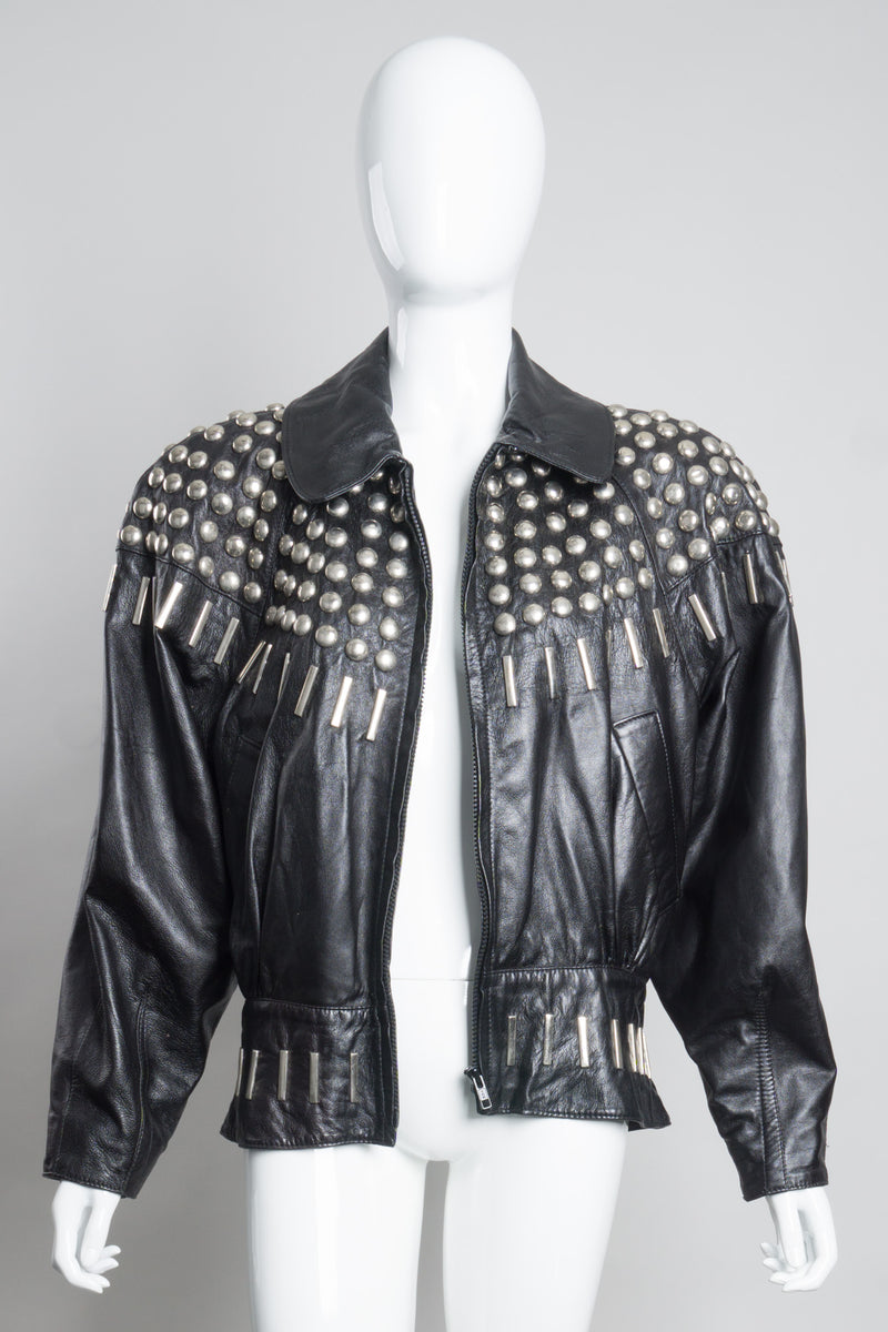 Begedor Dome Ball Stud Leather Jacket