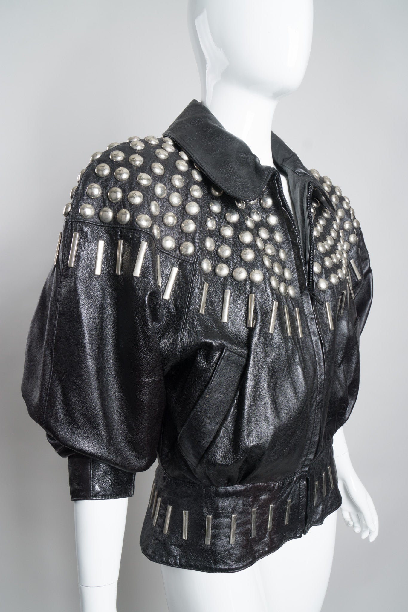 Begedor Dome Ball Stud Leather Jacket