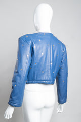 Courreges Logo Stud Cropped Leather Jacket