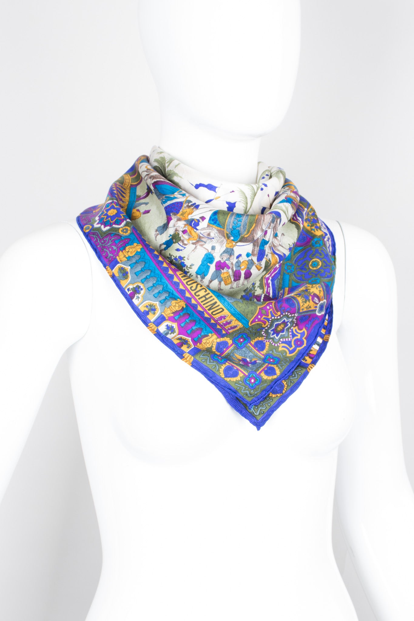 Moschino Moroccan Arabesque Parade Silk Scarf