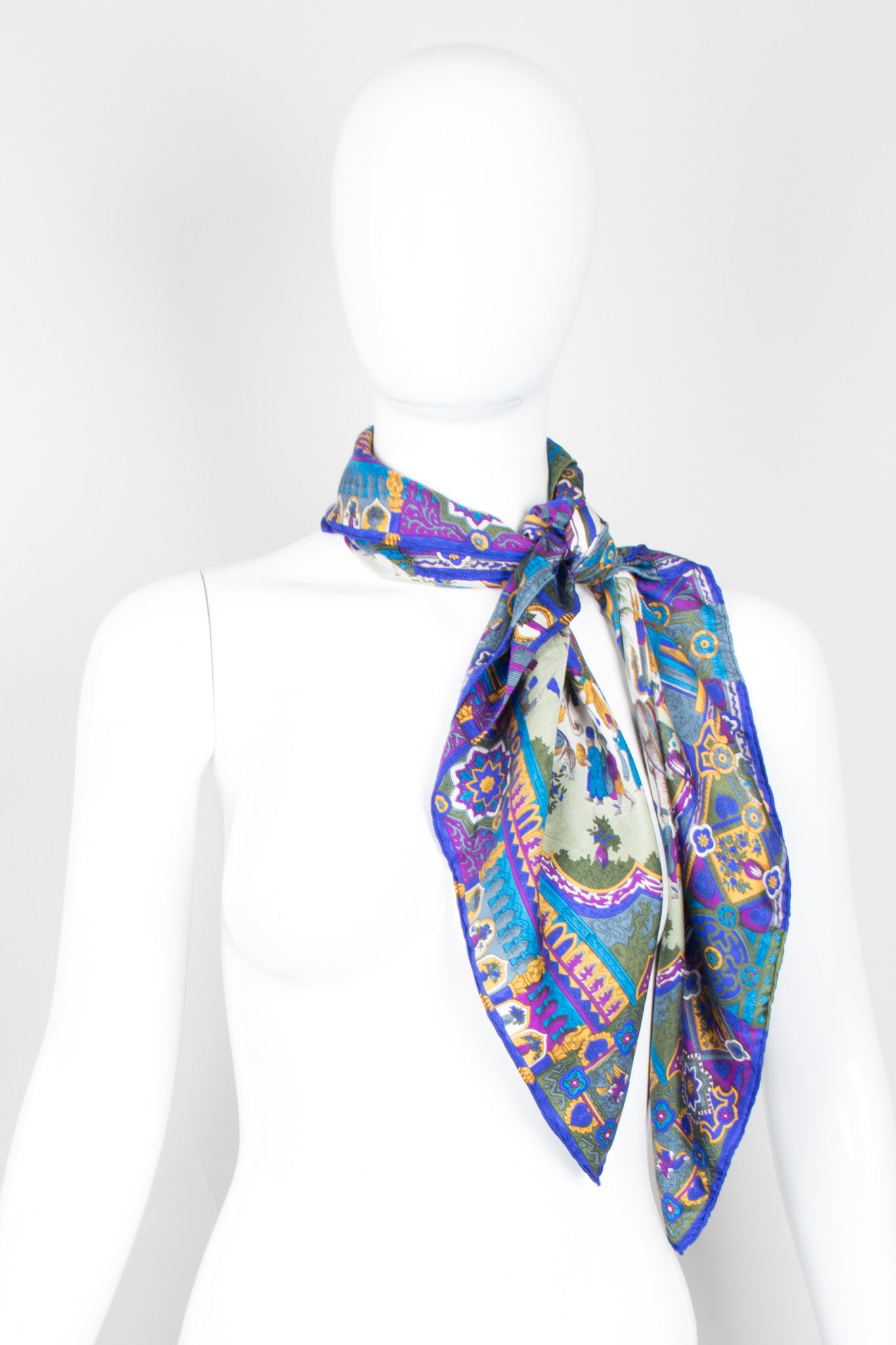 Moschino Moroccan Arabesque Parade Silk Scarf