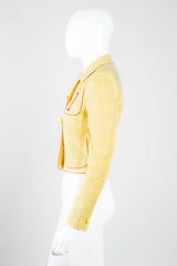 Istante Versace Cropped Gingham Double Breasted Letter Jacket