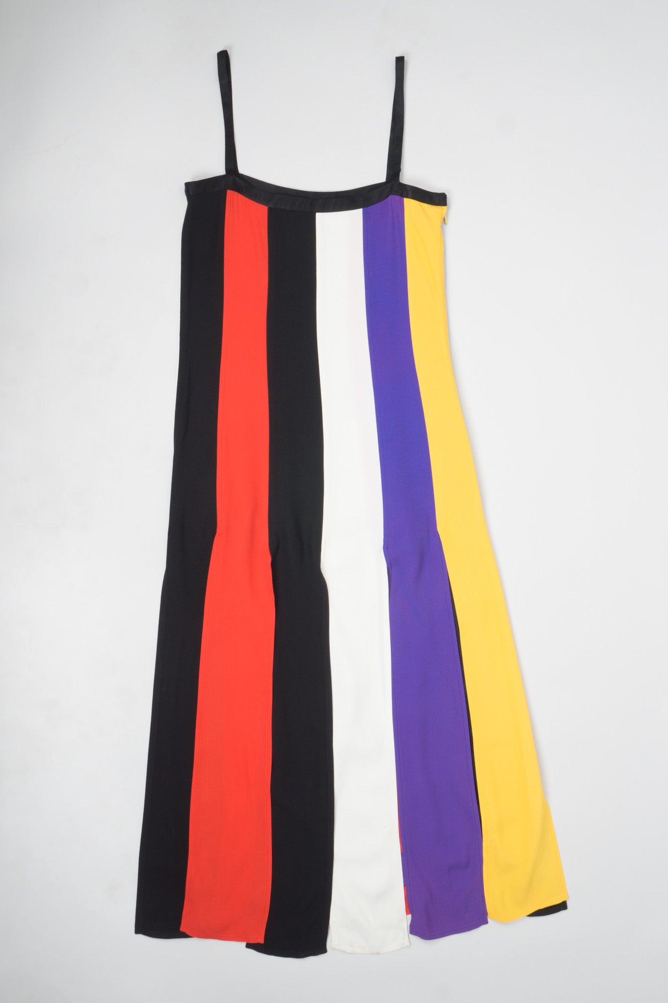 YSL Yves Saint Laurent Rainbow Stripe Carwash Slip Dress