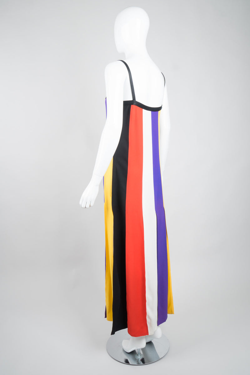 YSL Yves Saint Laurent Rainbow Stripe Carwash Slip Dress