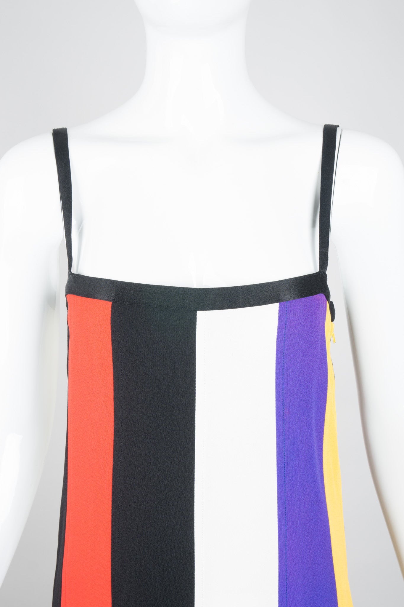 YSL Yves Saint Laurent Rainbow Stripe Carwash Slip Dress