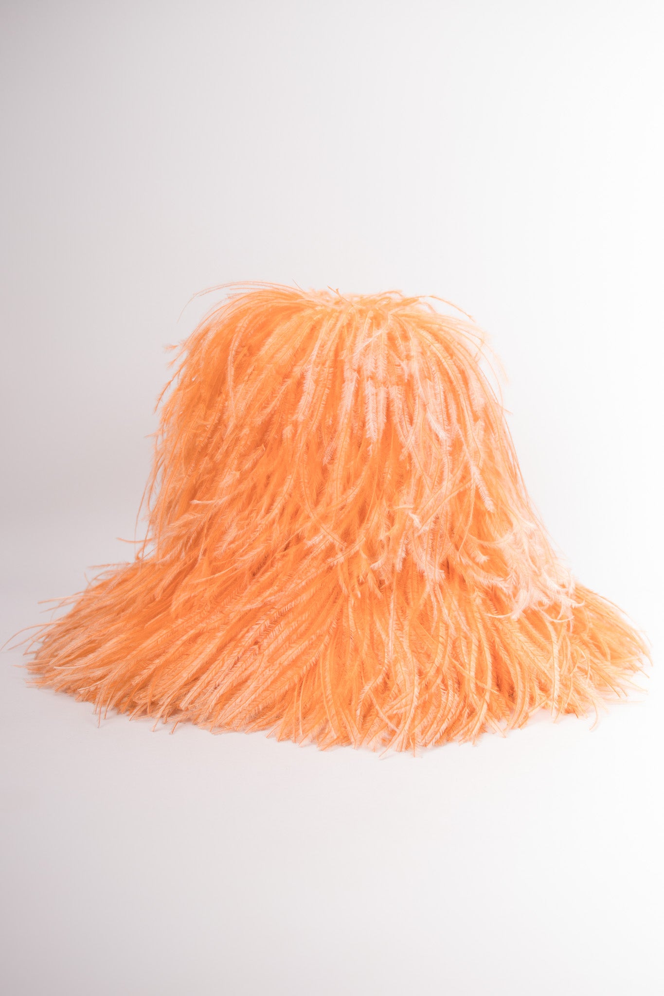 Happy Capper Ostrich Feather Straw Bucket Hat