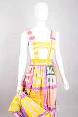 Royal Robe Bill Tice Suspender Skirt in Vintage Print by Gloria Vanderbilt