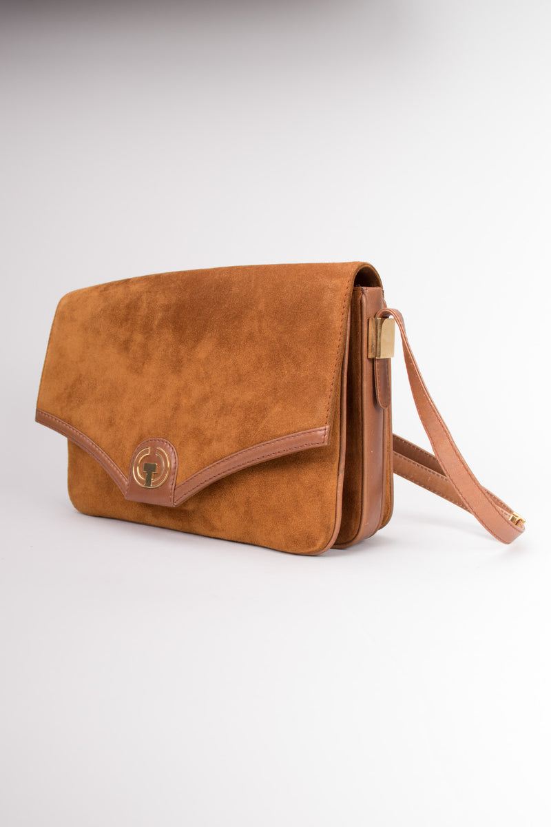 Lepanto 70s Rich Suede Shoulder Flap Bag