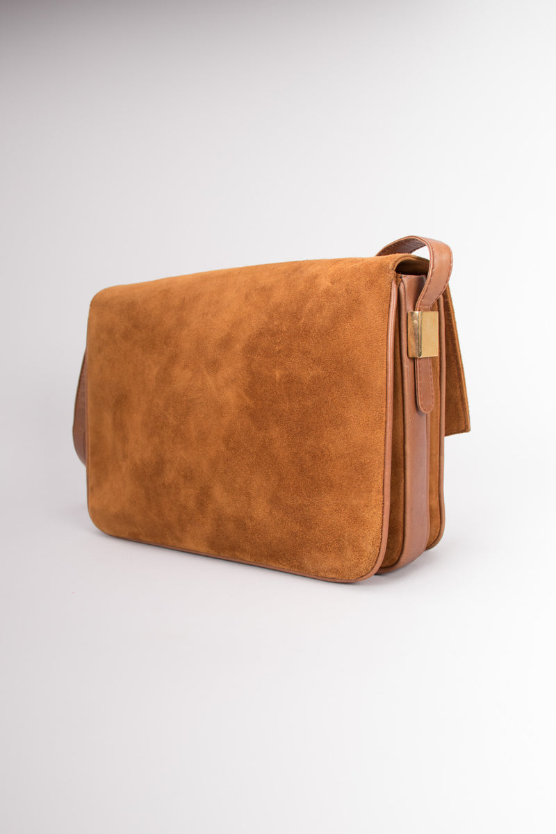 Lepanto 70s Rich Suede Shoulder Flap Bag