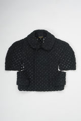 Comme Des Garcons Sheer Mesh Daisy Embroidered Short Sleeve Jacket