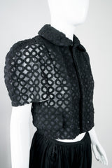 Comme Des Garcons Sheer Mesh Daisy Embroidered Short Sleeve Jacket