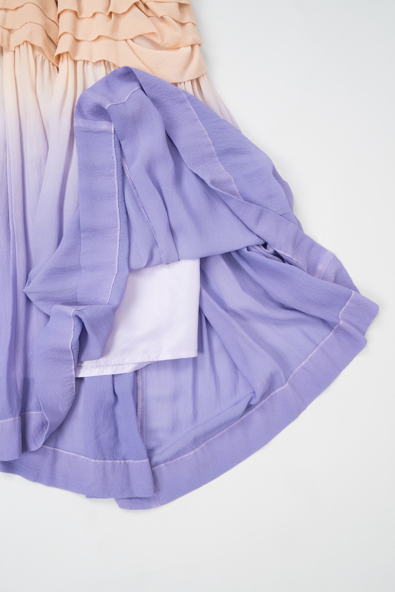 Limi Feu Yohji Yamamoto Ombré Silk Chiffon Ruffle Skirt