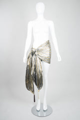 Vintage Metallic Lamé Tassel Scarf Formal Wrap Bikini Cover Up