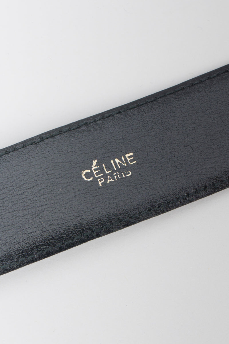 Celine Leather Horse Carriage Buckle Belt