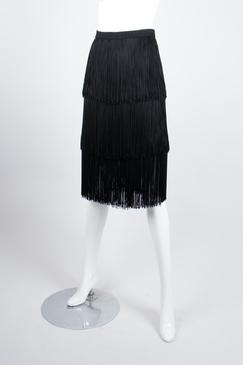 Bill Blass Tiered Fringe Flapper Skirt