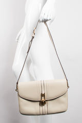 Gucci Topstitched Turnlock Bone Leather Shoulder Bag