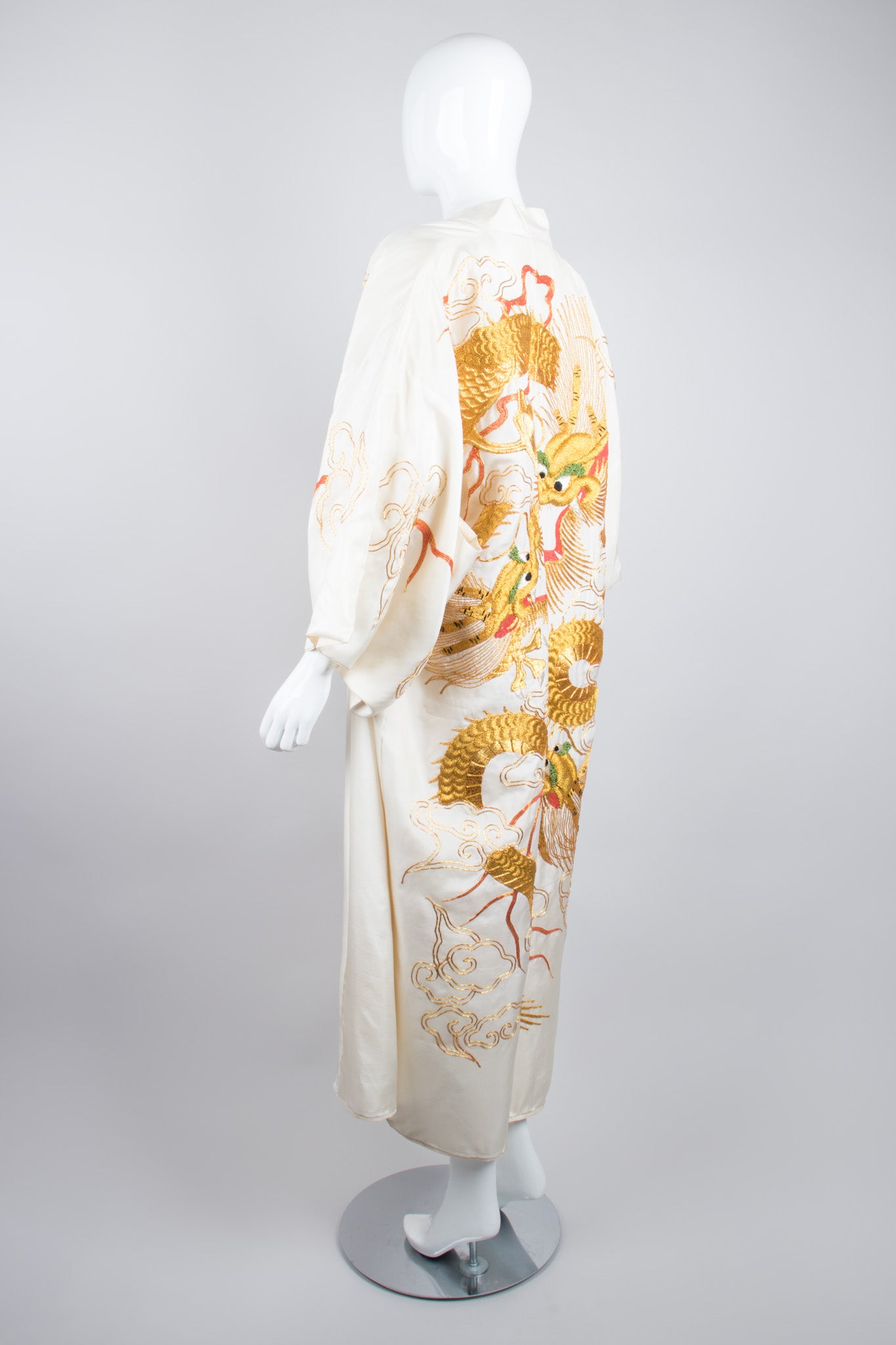 Golden Dragon Silk Kimono Robe