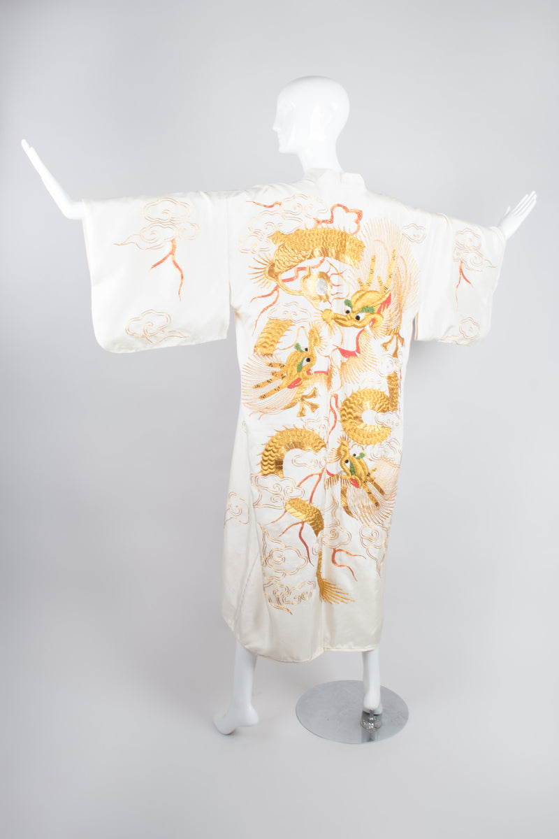 Golden Dragon Silk Kimono Robe