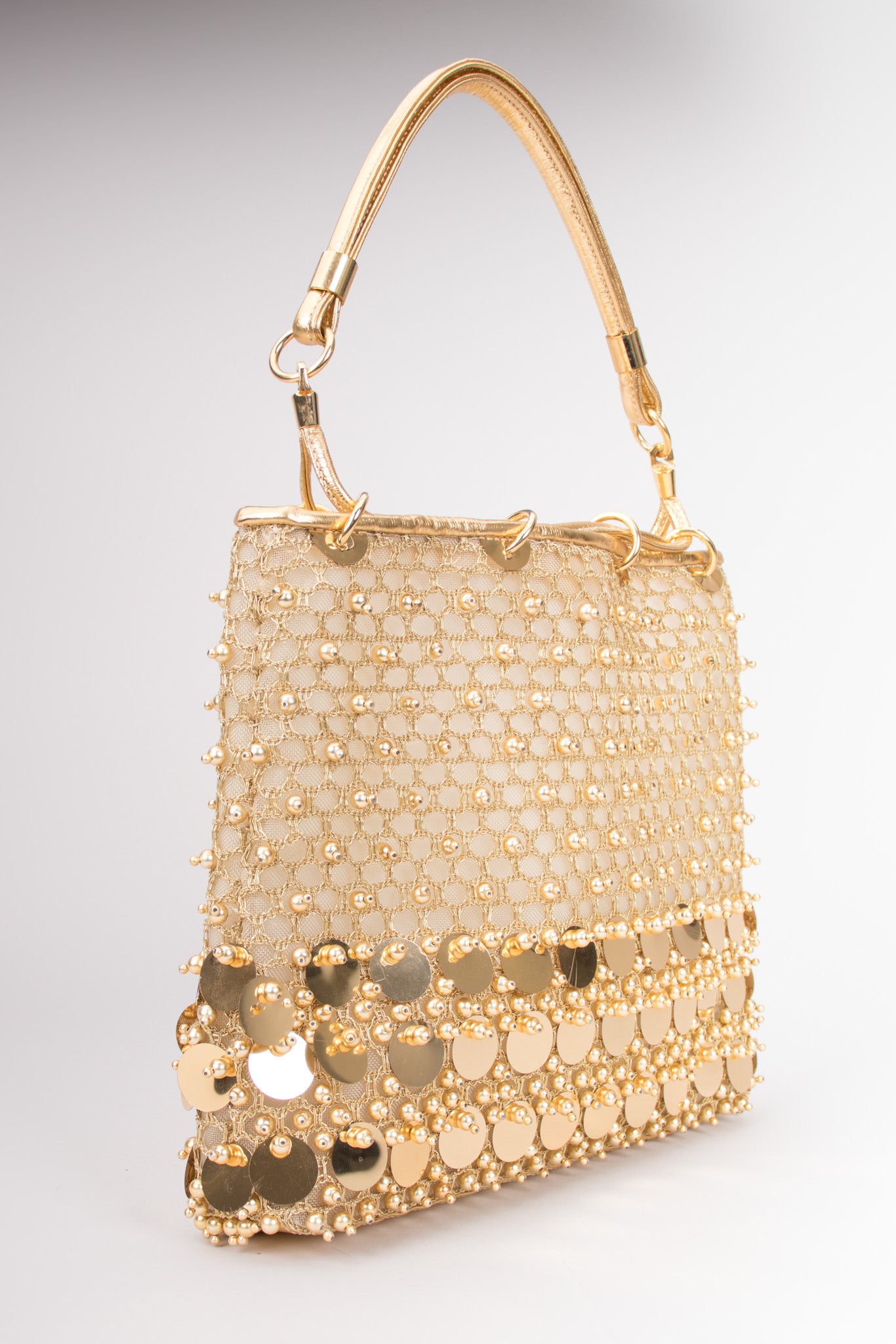 Rodo Vintage Beaded Paillette Mesh Handbag Purse