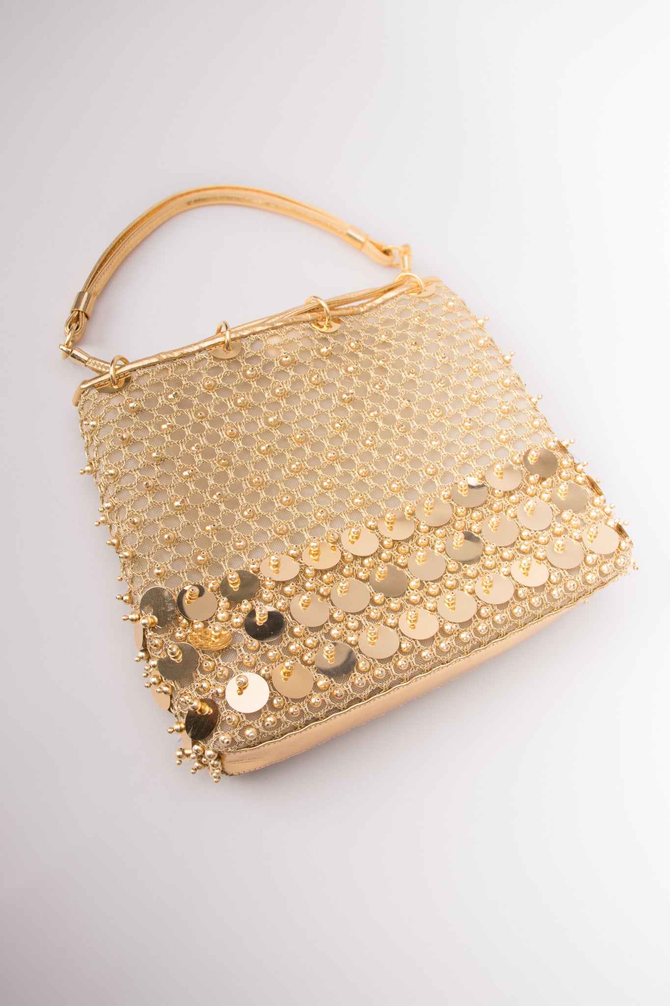 Rodo Vintage Beaded Paillette Mesh Handbag Purse