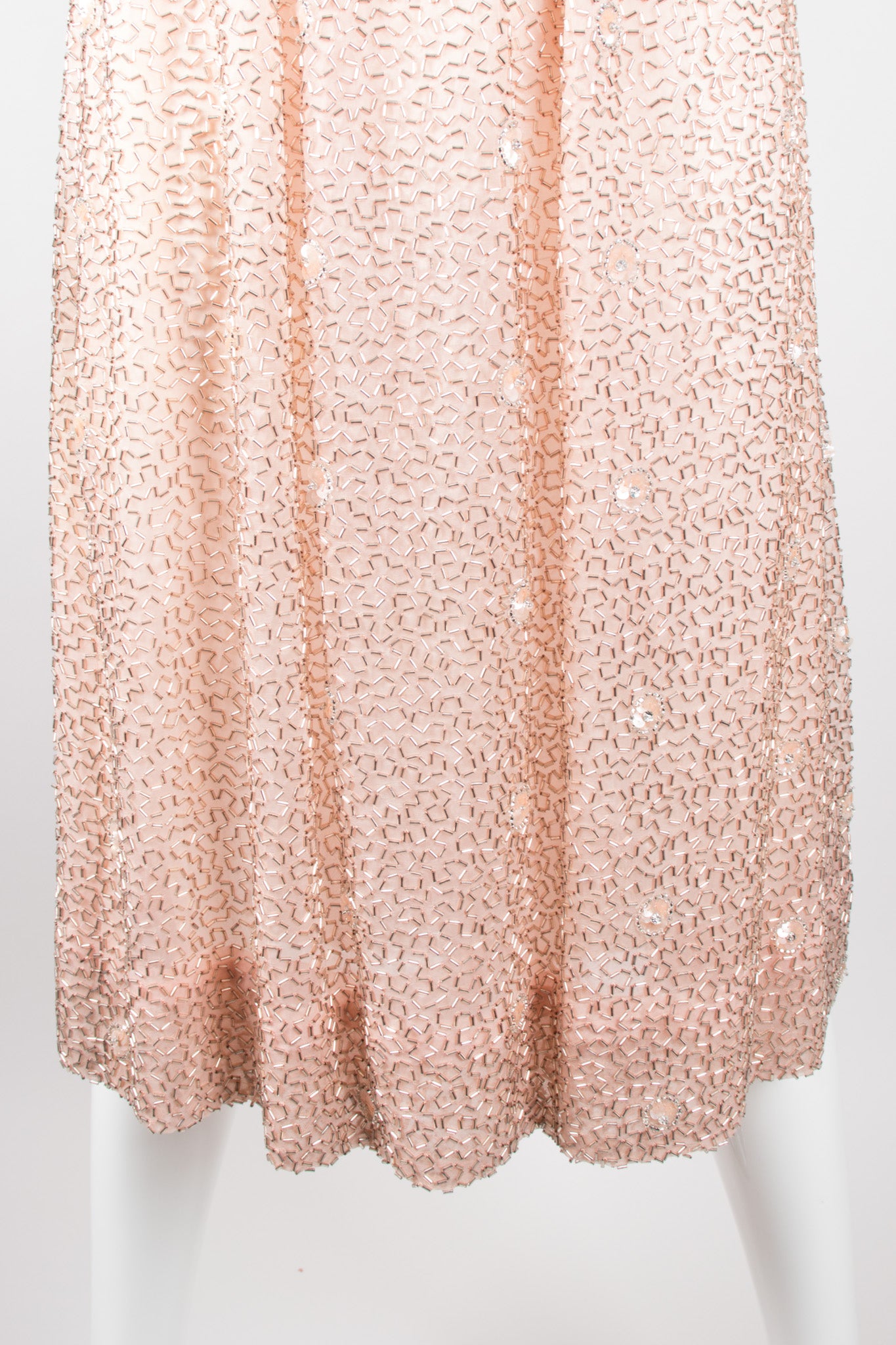 Victoria Royal Vintage Nude Bugle Bead Dress