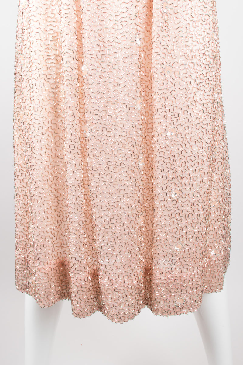 Victoria Royal Vintage Nude Bugle Bead Dress