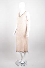 Mr. Blackwell Vintage Sheer Sequined Chiffon Nude Naked Dress