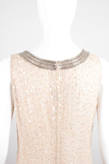 Mr. Blackwell Vintage Sheer Sequined Chiffon Nude Naked Dress