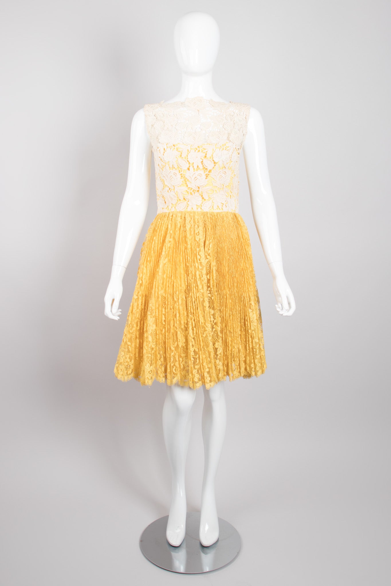 Vintage Crochet Lace Overlay Dress