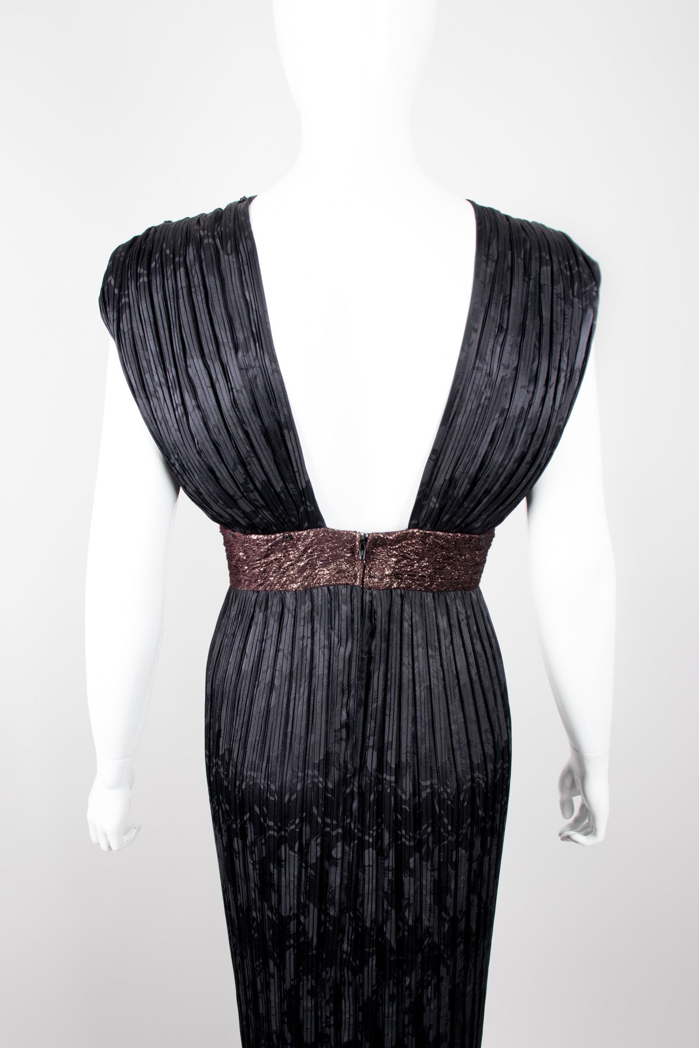 Michael Casey Pleated Art Deco Titanic Gatsby Column Dress