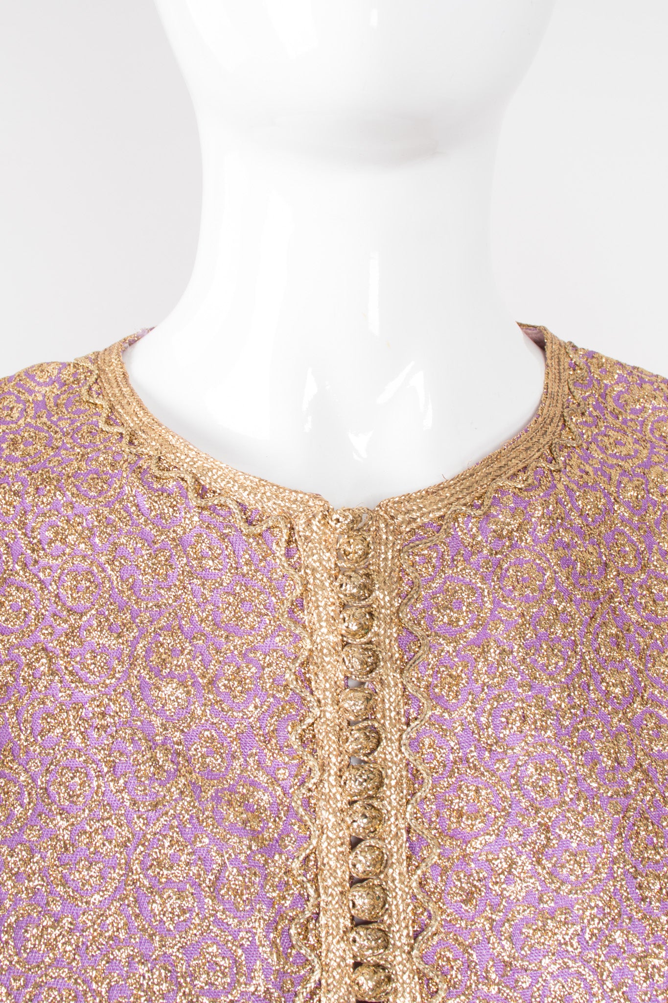 Au Chic Vintage Moroccan Golden Brocade Tunic