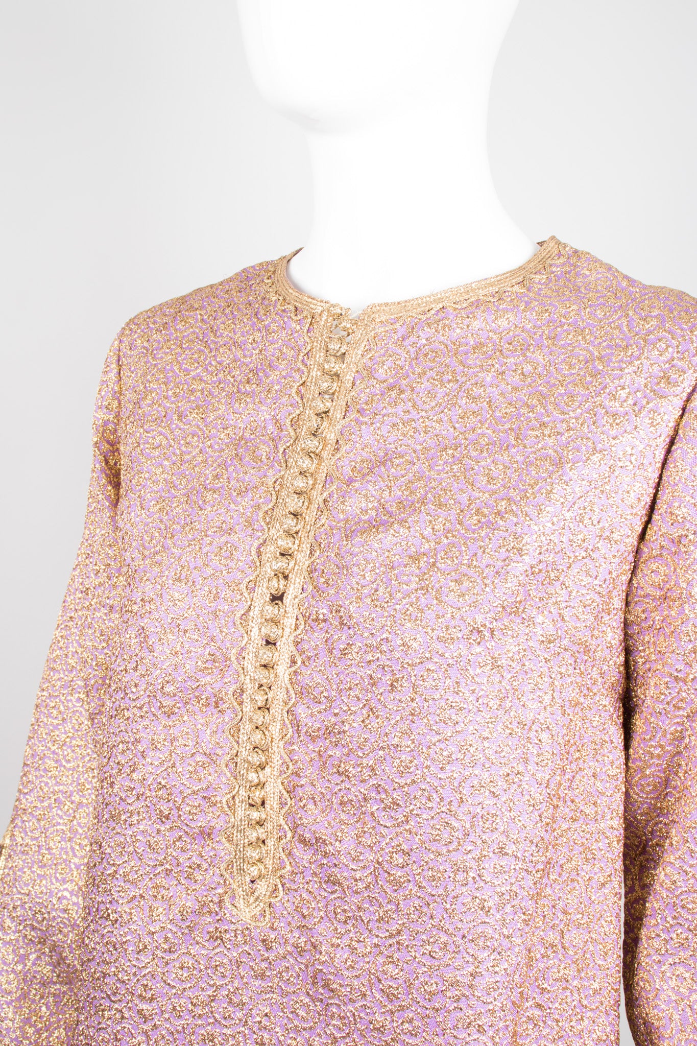 Au Chic Vintage Moroccan Golden Brocade Tunic