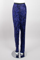 Riazee Midnight Cobalt Beaded Silk Tank & Pant Set