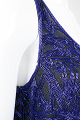 Riazee Midnight Cobalt Beaded Silk Tank & Pant Set