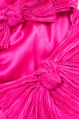 Mary McFadden Hot Pink Strapless Bow Back Pleated Gown