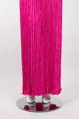 Mary McFadden Hot Pink Strapless Bow Back Pleated Gown