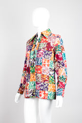 Joseph Magnin Vintage Lace Up Patchwork Batik Shirt