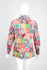 Joseph Magnin Vintage Lace Up Patchwork Batik Shirt