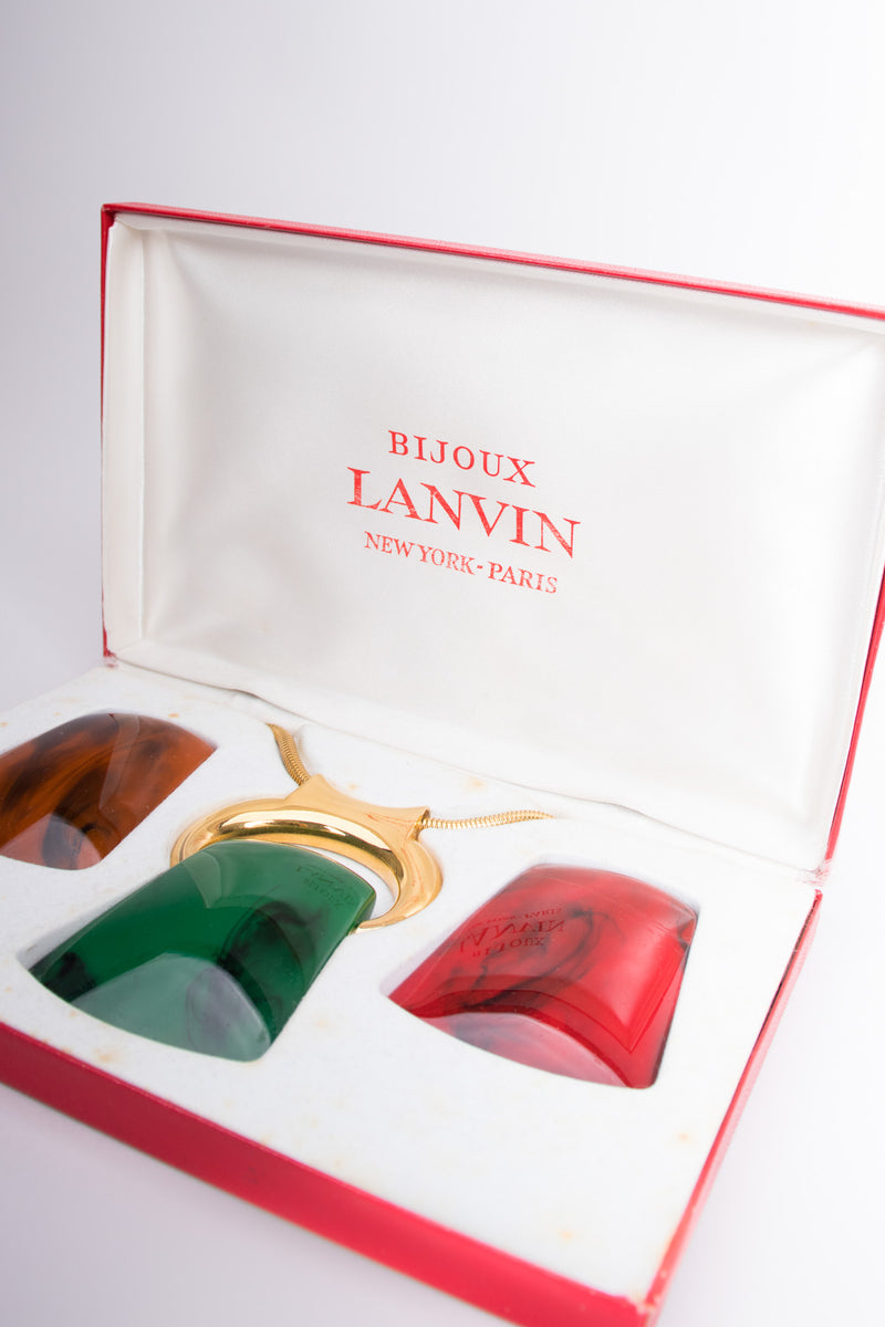 Lanvin Bijoux Interchangeable Lucite Stone Pendant Necklace Kiera Knightley