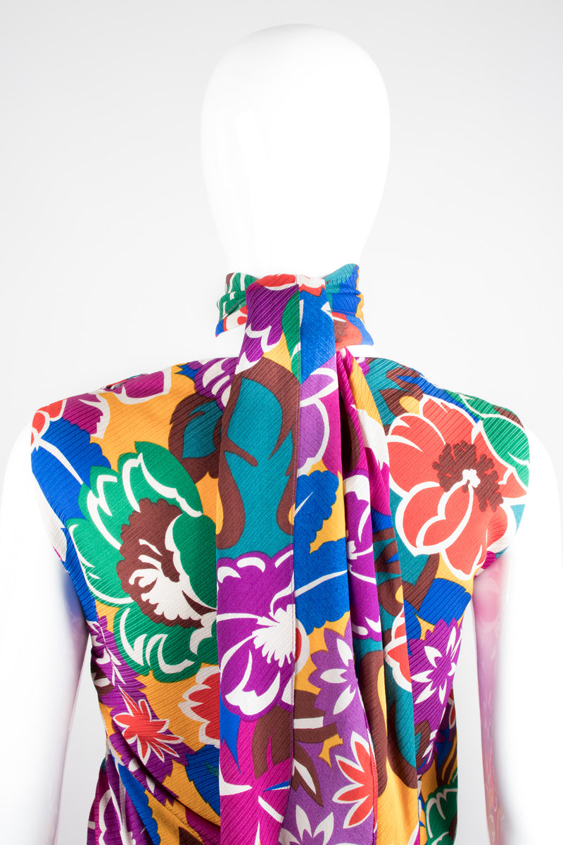 Oscar de la Renta Tropical Floral Print Silk Bias Dress