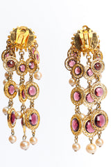 Vintage William DeLillo Amethyst Pearl Chandelier Earrings back @ Recess LA