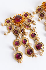 Vintage William DeLillo Amethyst Pearl Chandelier Earrings close up @ Recess LA