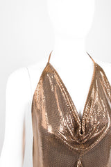 Whiting & Davis Bronze Liquid Metal Mesh Halter Top