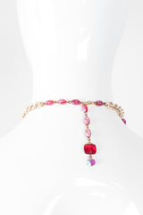 Hobe Vintage pink Iridescent Candy Bead Waterfall Necklace